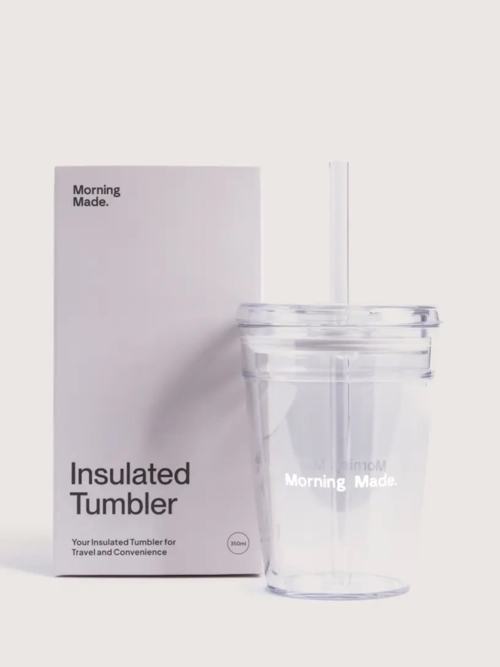 Clear Insulated Tumbler with Straw - Transparent